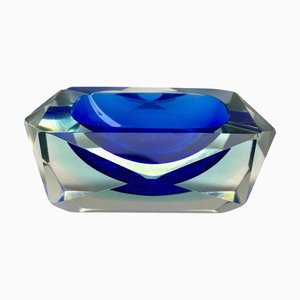 Cuenco de cristal de Murano cobalto de Flavio Poli para Seguso, 1962