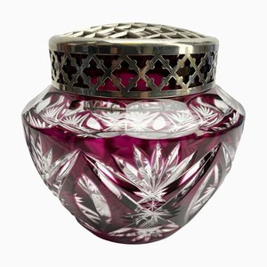 Pique Fleurs Vase in Cut-to-Clear Crystal with Grille from Val Saint Lambert , 1935