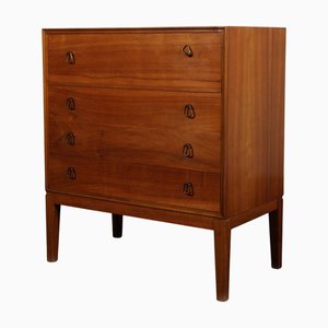 Chest of Drawers with Vanity in Mahogany and Brass attributed to Peter Hvidt, Denmark, 1940s