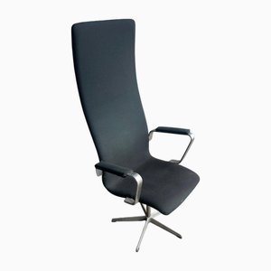 Vintage Oxford High-Back Swivel Chair by Arne Jacobsen for Fritz Hansen, 1970s