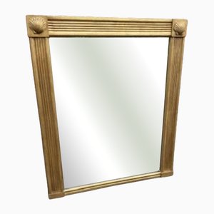 Large Regency Carved Wood and Gesso Gilt Overmantle Mirror