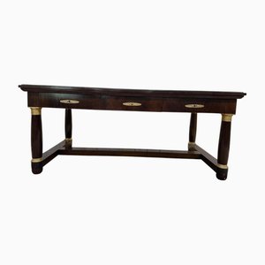 Empire Style Mahogany and Green Leather Desk