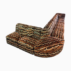 Vintage Modular Sofa and Square Block Coffee Tables, 1970s, Set of 12