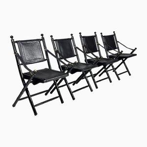 Faux Bamboo Folding Chairs, Set of 4