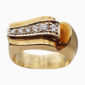 Tank Wave Diamond Ring