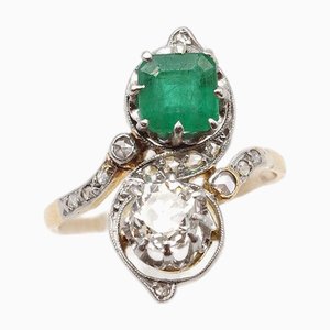 Anillo de diamantes de esmeralda Toi Moi