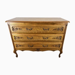 Vintage French Louis XVI Oak Chest of 3 Drawers