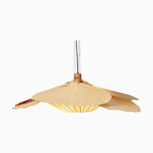 Uchiwa Hana Pendant in Japanese Paper and Bamboo attributed to Ingo Maurer, 1970s