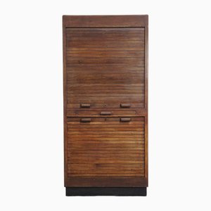 Armoire de Notaire à Deux Portes Roulantes en Chêne