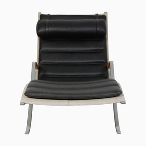Grasshopper Chair in Black Leather from Fabricius and Kastholm