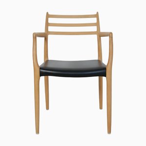 NO62 Armchair in Beech and Black Leather