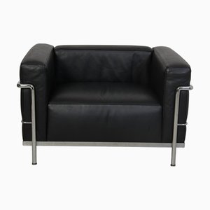 LC3 Lounge Chair in Black Leather by Le Corbusier, 2000s