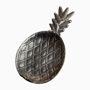 Vintage Ananas Schale aus versilbertem Metall, 1960er