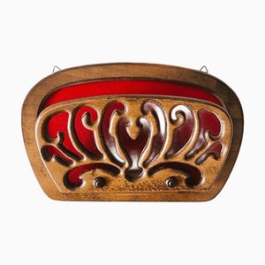 Vintage Art Nouveau Wall Magazine Rack, 1950s
