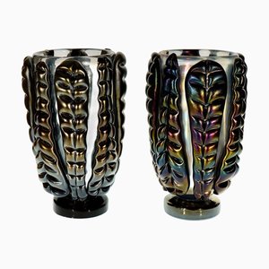 Jarrones gigantes de cristal de Murano de Silvio Piattelli. Juego de 2