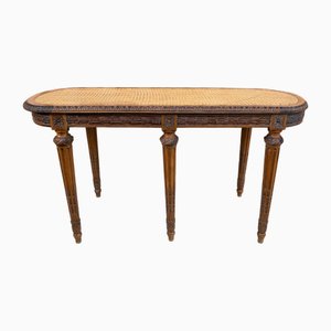 French Louis XVI Piano Bench in Carved Wood and Cane, 1890s