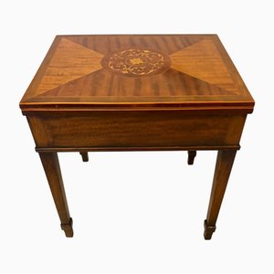 Tavolo da gioco antico edoardiano intarsiato con il gioco reale e piacevole dell'oca, inizio XX secolo