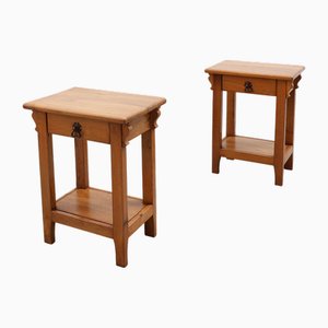Vintage Oak Nightstands, France, 1960s, Set of 2