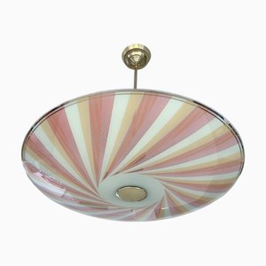 Large Mid-Century Modern Glass Pendant Light, 1970s