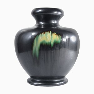 Large Glazed Ceramic Vase from Faïencerie De Thulin, 1930s
