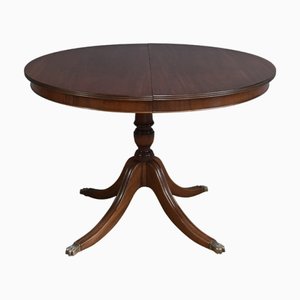 English Style Mahogany Extendable Pedestal Table, 1960s