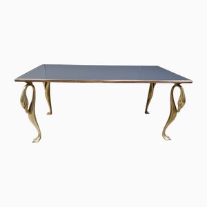 Vintage Brass Swan Coffee Table, 1970s