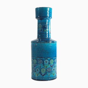 Vaso Rimini in ceramica blu di Aldo Londi per Bitossi, Italia, anni '60