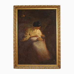Spanish Artist, Interior Scene, 1920, Oil on Canvas, Framed
