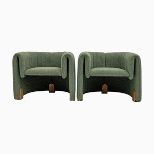 Italienische Bouclè Armlehnstühle, 2000er, 2er Set