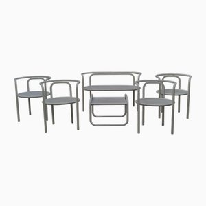 Set da esterno Locus Solus bianco di Gae Aulenti per Poltronova, Italia, 1964, set di 7