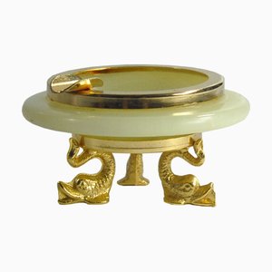 Small Vintage Italian Alabaster Ashtray, 1970s