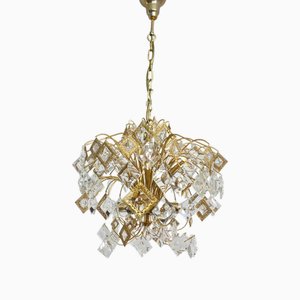 Lustre Doré avec Verre Carré par Ernst Palme, 1960s