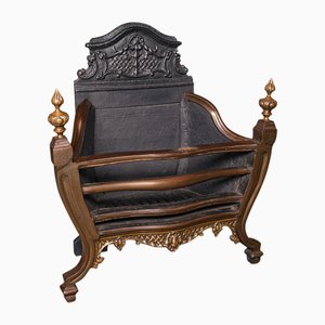 Victorian Georgian Revival Fire Basket in Cast Iron, 1900s