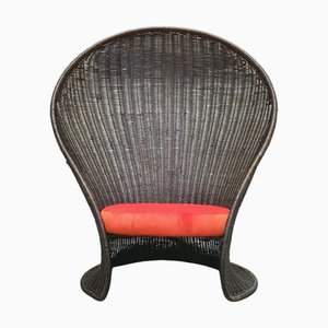 Butaca de ratán de Giovanni Travasa, Italia, años 60