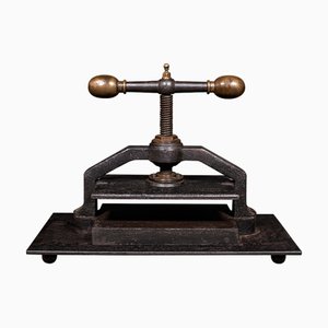 Carpeta de prensa georgiana inglesa de hierro fundido y bronce, década de 1800