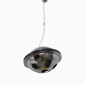 Vintage Vog Hanging Lamp in Steel from AZ Pavia, Italy, 1970s