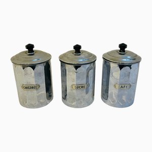 French Art Deco Coffee, Sugar, and Chicory Containers, 1920s, Set of 3