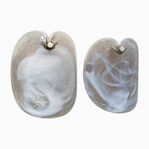 Danish Modern Art Glass Wall Sconces by Per Lütken for Holmegaard, 1970s, Set of 2