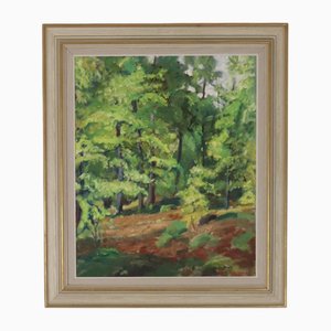 Hugo Olsson, Deforestazione, anni '60, Olio su tela, con cornice