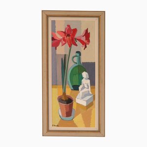 Sven Linder, Lily, 1970s, Oil on Canvas, Framed