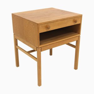 Casino Bedside Table in Oak by Sven Engström and Gunnar Myrstrand for Tingströms, Sweden, 1960s