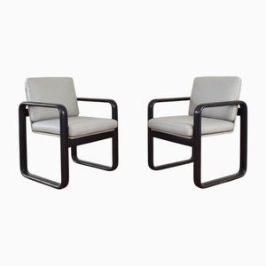 Mid-Century Leather Armchairs by Burkhard Vogtherr for Rosenthal, 1970s, Set of 2