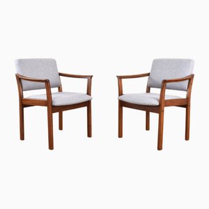 Sillas danesas Mid-Century modernas, años 70. Juego de 2