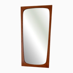 Vintage Danish Shield Wall Mirror in Wood, 1960
