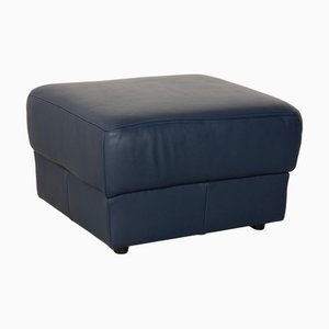Leather Ottoman in Blue from Musterring