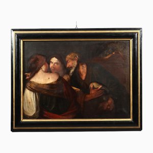 Lot with Daughters, 1600s, Oil on Canvas, Framed