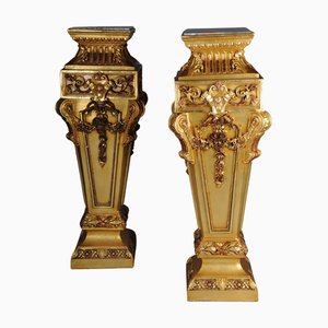 Gilt Wood Columns, 20th Century, Set of 2