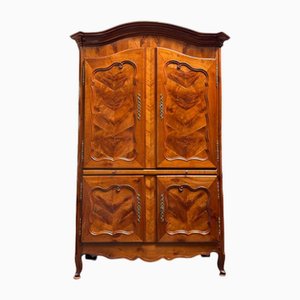 Walnut 4-Door Cabinet, 1800s
