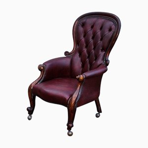 Victorian Buttoned Back Library Armchair