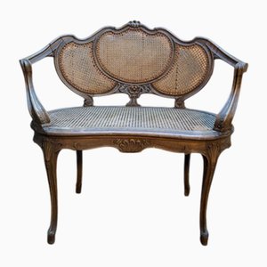 Louis XV Style Caned Basket Bench